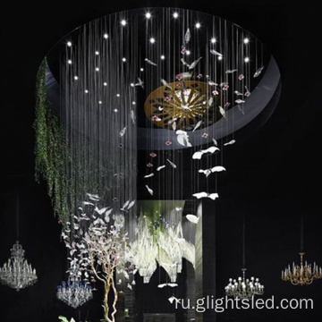 Современная художественная цветная стекло из нержавеющей стали роскошная свадебная украшение Light Birdcage люстра